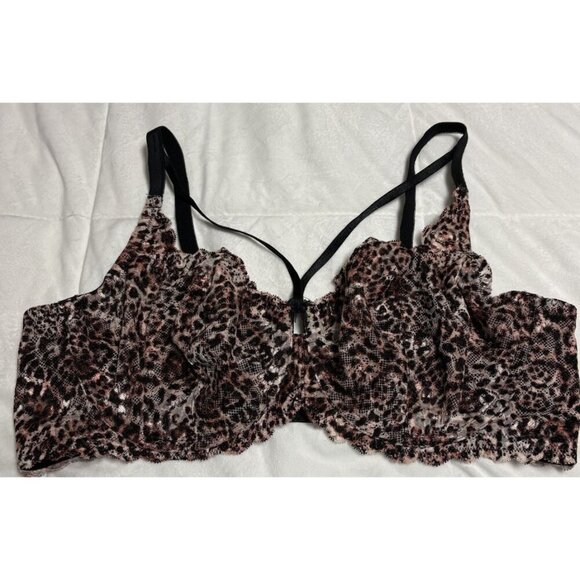 Torrid Lace Leopard Print Lightly Lined Underwire Bra 44C - Picture 1 of 4